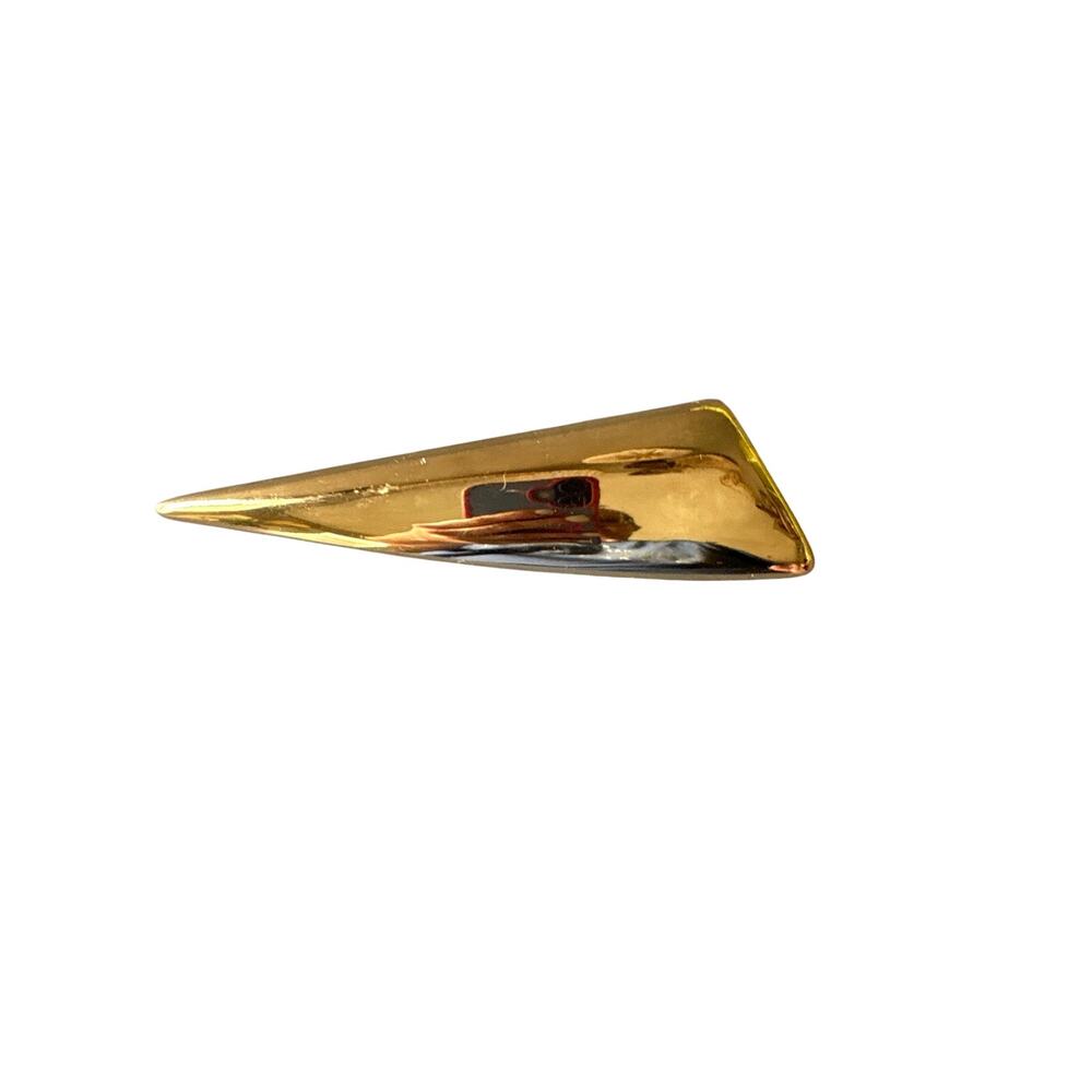 Vintage Gold Tone Sculptural Spike Belt Buckle Modernist Maker Marked 4.5"